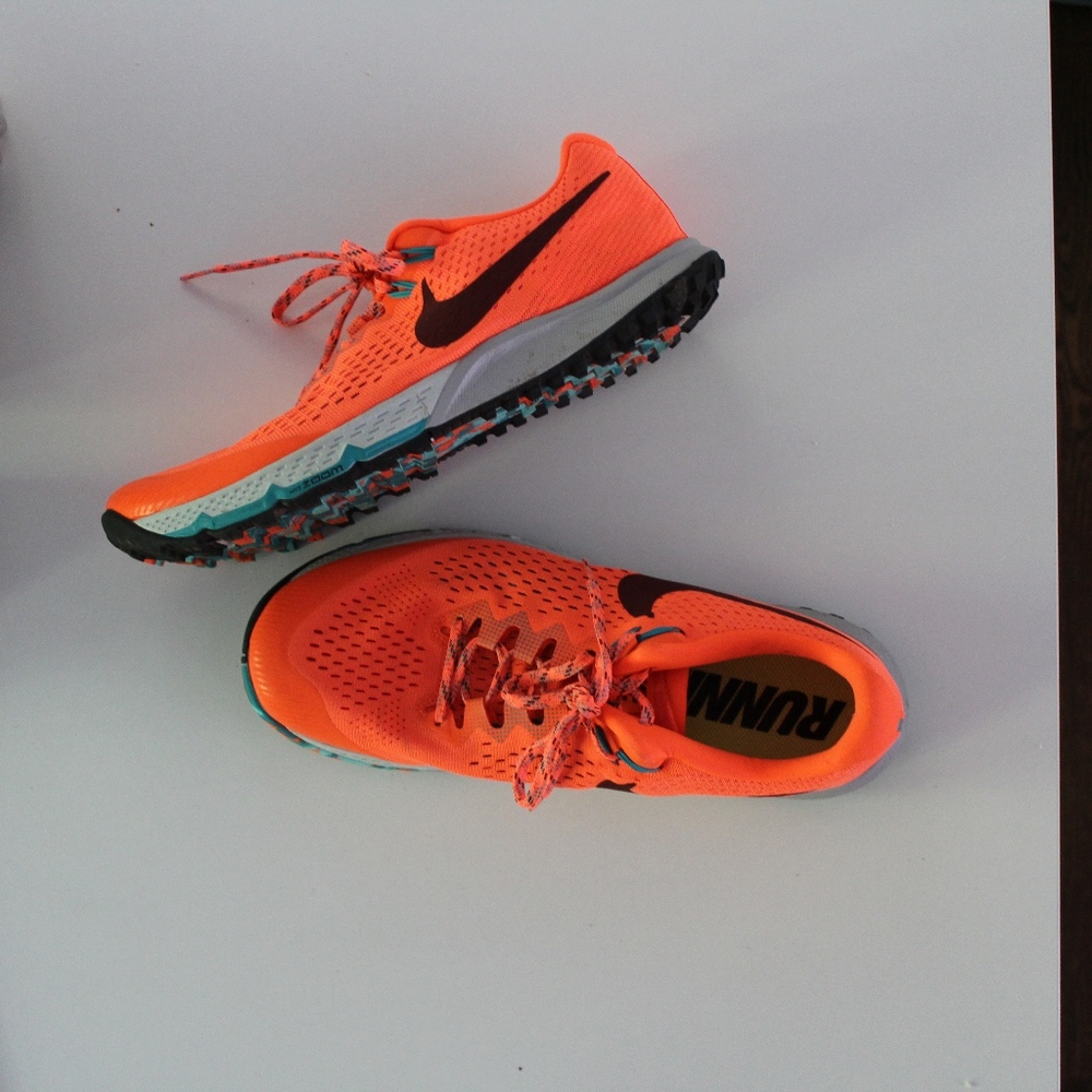 Fluorescent Orange Nike Trail Running Shoes